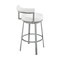 Armen Living Neura Swivel Counter or Bar Stool in Cloud Finish with White Faux Leather 840254333536 - alternate 6